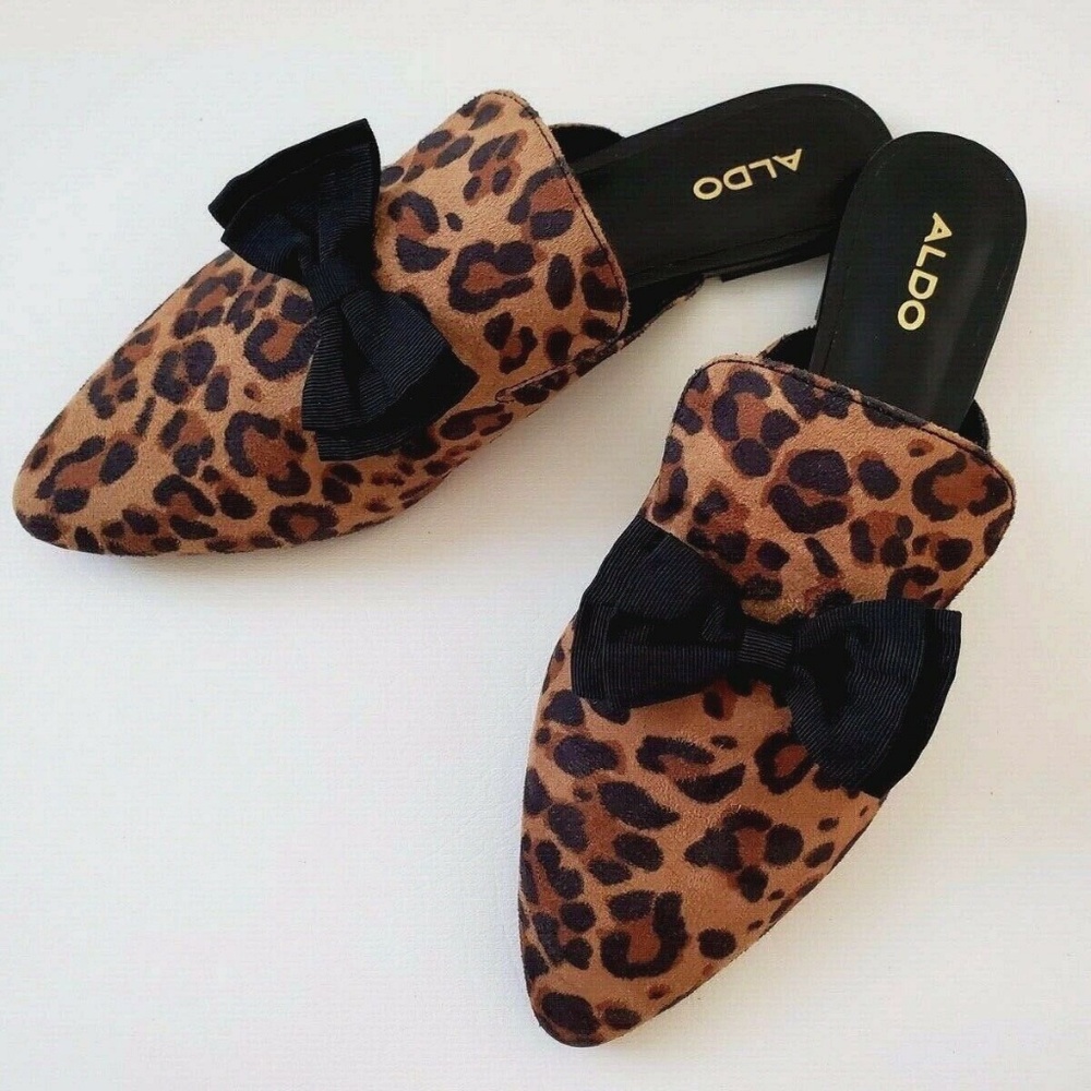 NEW Aldo Leopard animal pointed mule loafer flat - Picture 6 of 8